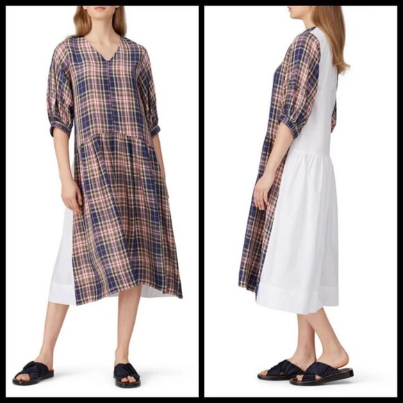 💕SEA NEW YORK💕 Rooney Relaxed Midi Dress ~ Plaid Size 2 - Picture 3 of 16